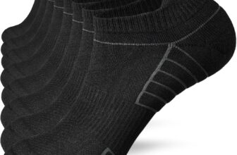 Cevapro Trainer Socks for Men Women, Non Slip Anti Blister Ankle Socks, Breathable Cotton Running Socks Low Cut Sports Socks 6 Pairs