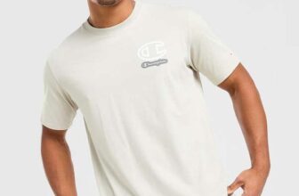 Champion Mens Small Logo T-Shirt in Stone – Free Click & Collect – w/Code