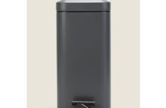 Charcoal Rectangular Recycling Pedal Bin