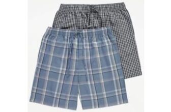 Checked Woven Lounge Shorts 2 Pack Price Was £14 Price is Now £7 save £7
