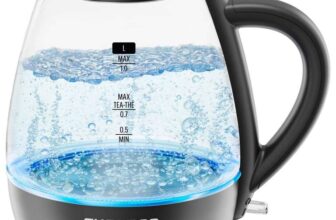 Chefman 1L Electric Kettle with LED Lights, Automatic Shut Off, Removable Lid, Boil-Dry Protection – Sold by Chefman Direct FBA