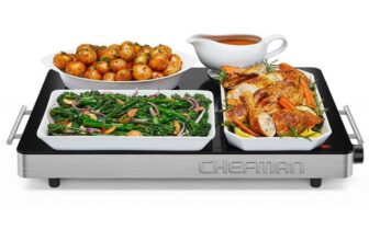 Chefman RJ31-SS-T-2S-UK Electric Warming Tray, Black – Free C&C