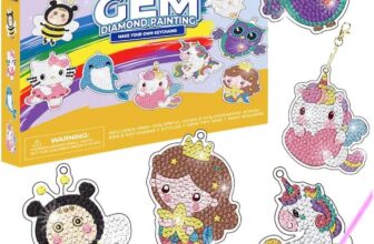 Chengxun Gem Diamond Painting Kits for Girls – 5D Art Craft Kits for Kids, Make Your Own Diamond Keychains – Gifts for Girls & Toddlers (Ages 3-8), Yellow