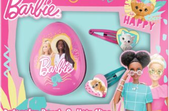 Childrens Detangler Brush & Hair Clips – Barbie Childrens Detangler Hair Brush – Hair Slides – Barbie Gift