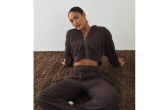 Chocolate Boxy Zip through Hoodie