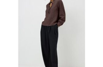 Chocolate Brown Textured High Neck Blouse