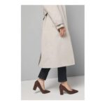 Chocolate Wide-Fit Exmoor Faux Suede Medium Block Heel Court Shoes