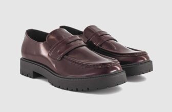 Chunky High Cut Mens Loafers – Burgundy (£21.6 with student code)
