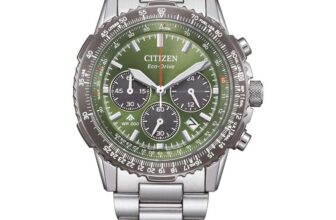 Citizen Promaster Air Navihawk Mens Watch, 200M, Eco Drive, 40mm, Chronograph, Green Dial, Model: CA4664-60W – Sold by Amazon EU