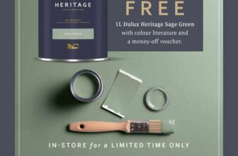 Claim a Free Dulux Heritage Velvet Matt 1L Paint, Sage Green Goodie Bag (with store visit or new / existing account)