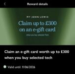 Claim an e-gift card worth up to £300 when you buy selected tech