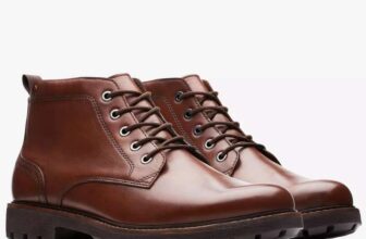 Clarks Batcombe Mix Dark Tan Leather / Black Leather Boots (Size: 6-11) Kids Slipper (Buy 2 Get 20% off – £33.60 Each)