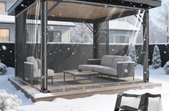 Clear Tarpaulin Waterproof Heavy Duty 2mx3m PVC Transparent Sheet with Reinforced Edges & Eyelets for Camping,Garden,Gazebo & Outdoor Roof Protection