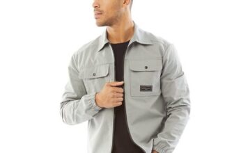 Closure London Mens Utility Overshirt Ice Grey
