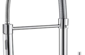 Cobbe Kitchen Tap, Spring Tap Kitchen with Pull Down Sprayer Shower, 2 Spray Modes High Arc Single Lever Low Pressure Sink Mixer Tap (Chrome)