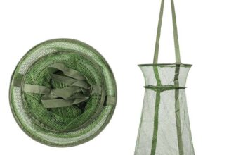 Collapsible Fish Basket Mesh Fish Trap Portable Fish Cage Foldable Fishing Keep Net for Keeping Fish Alive