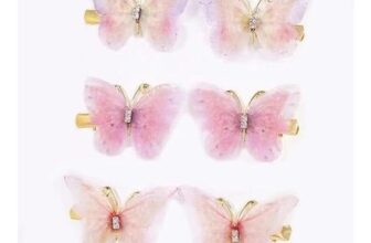 Colorful Butterfly Hair Clips for Girls Pink 6-Pack