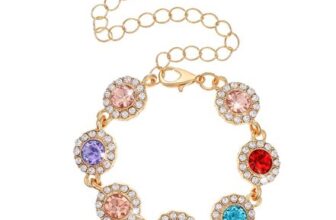 Colorful Crystal Bracelet Adjustable Gemstone Rhinestone Jewelry for Women