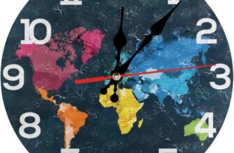 Colourful Wall Clock Garden Clocks – Art Abstract Round Mounted Circular Silent Non Ticking Simple Stylish Design for Kitchen Home Office Decor 1105