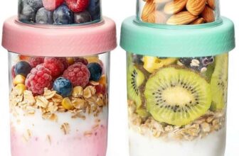 ComSaf Overnight Oats Container 480120mL, 2 Pack, 16oz – Extra 5% When Buying 2 Rachels choice-europe / FBA