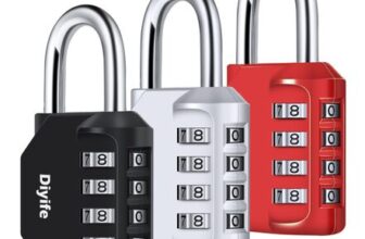 Combination Padlock, 3 Pack Diyife 4 Digit Lock Combination