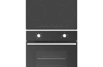 Cooke & Lewis Integrated Fan Oven & Ceramic Hob Black