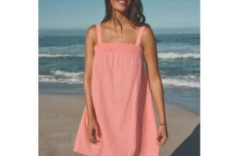 Coral Pink Mini Summer Cotton Dress