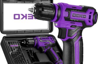 Cordless DrillDEKOPRO 12V Power Battery Drill Set with Small Electric Drills and 3/8-inch Keyless Chuck with Portable Tool Set Gift Box (Purple)