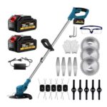 Cordless Grass Strimmer, 21V Electric String Trimmer with 2 X 4000mAh Battery