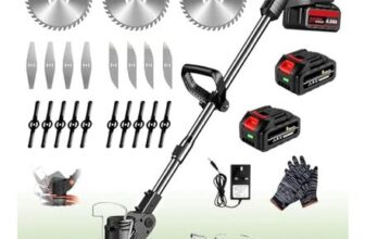 Cordless Telescopic Grass Trimmer with Two 21V Batteries and Charger