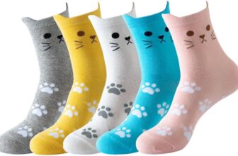 Cotton Socks for Women, 5 Pairs Socks Animal Themed Cute Patterns, Comfy Winter Warm Thicken Cozy Home Slipper Bed Socks, for Women and Girls, Multicolor, One size fits most