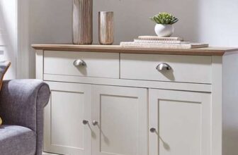 Crawford Large Sideboard – Grey/Dark Oak or Ivory/Oak