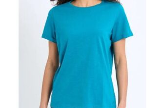 Crew Clothing Ocean Blue Slub Cotton T-Shirt – Sizes 8 to 16