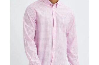 Crew Clothing Pink Classic Gingham Logo Shirt