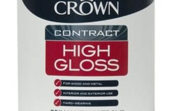 Crown Contract High Gloss Paint Brilliant White 1L