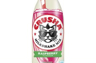 Crusha Milkshake Flavouring 1L Bottle – Raspberry (Not Sugar Free) – Dispatched and sold by CableTidy
