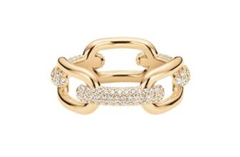 Crystal Link Ring Gold
