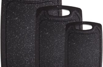 Cutting Boards for Kitchen, Large-Small Cutting Board Set of 3, Dishwasher Safe, Juice Groove, Easy Grip Handle, Non-Slip Rubber Cutting Board