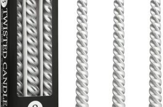 DECO EXPRESS Candles, Pack of 3 Dinner Candles, Non Drip Twisted & Non Scented, Long 6 Hours Burning Time, Cosy Home Decor, Birthday, Valentines Day & Mothers Day Gift Idea (Silver, Pack of 3)