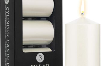 DECO EXPRESS Pillar Candles Set, Pack of 3 Unscented Large Candles, Valentines & Mothers Day Decor (Metallic White, 3 Pack)