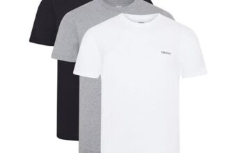 DKNY Mens Giants Three Pack T-Shirts Black/White/Grey Marl