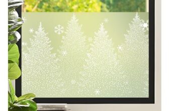 DKTIE White Forest Window Privacy Film, Non-Adhesive, Reusable