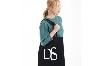 DOUBLE SECOND Black Double Second Tote Bag