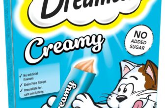 DREAMIES – Creamy Cat Treats – 11 x 40 g – Salmon – Multipack Snacks – 11 Packs