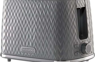 Daewoo Argyle Collection, Toaster 2 Slice, Grey / White