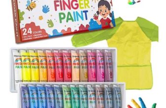 DagouColor Finger Paint Set, Washable, 24 Colors, 36ml
