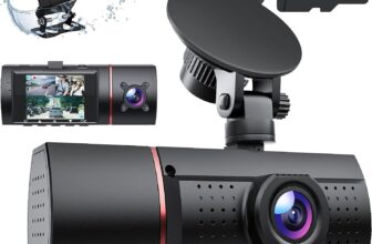 Dash Cam Front and Rear Inside 3 Channel Dashcam for Cars 1080P with SD Card, 3 Ways Triple Camera with IR Night Vision, G-sensor, Loop Recording, Parking Monitor