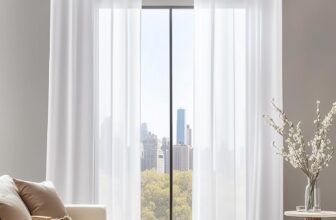 Deconovo Home Decorations Semi Transparent Curtain Voile Panels Back Eyelet Curtains Voile Sheer Curtains for Window 55 x 94 Inch White Two Panels