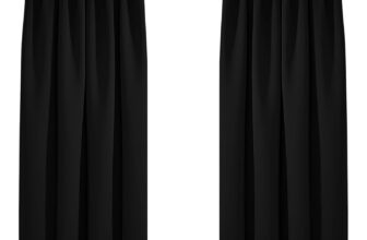 Deconovo Super Soft Black Out Curtains Thermal Insulated Pencil Pleat Blackout Curtains for Living Room 46 x 54 Black 2 Panels