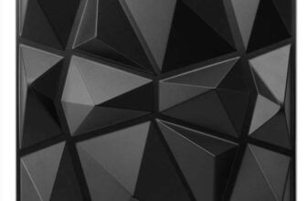 Decorative 3D Wall Panels Diamond Design PVC Easy Install Interior Décor – Matt Black 11.8×11.8 (33 Panels)